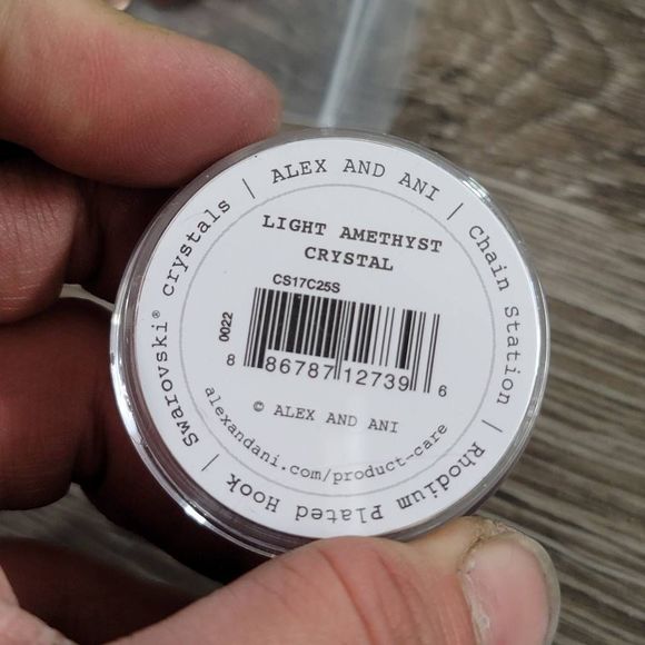 Alex and Ani light amethyst crystal charm NWT - Picture 3 of 3